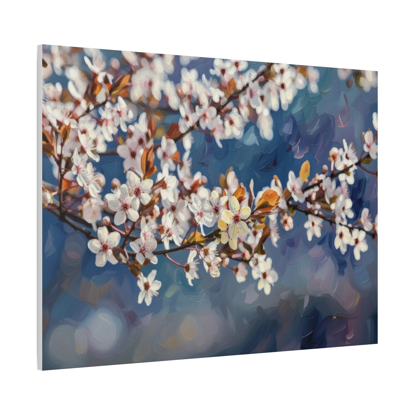 Cherry Blossom Branch Matte Canvas Wall Art — Spring Floral Print