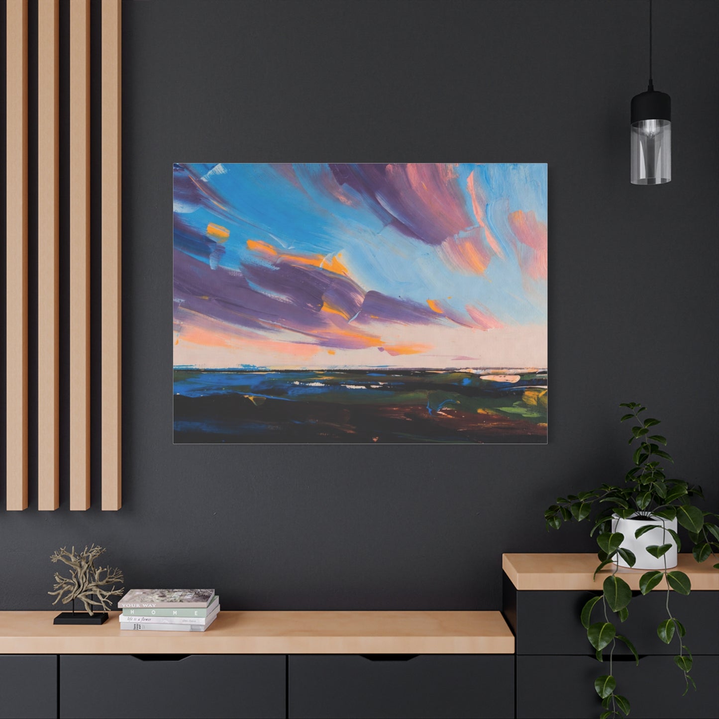 Abstract Coastal Sunset Canvas Print — Matte Stretched Wall Art