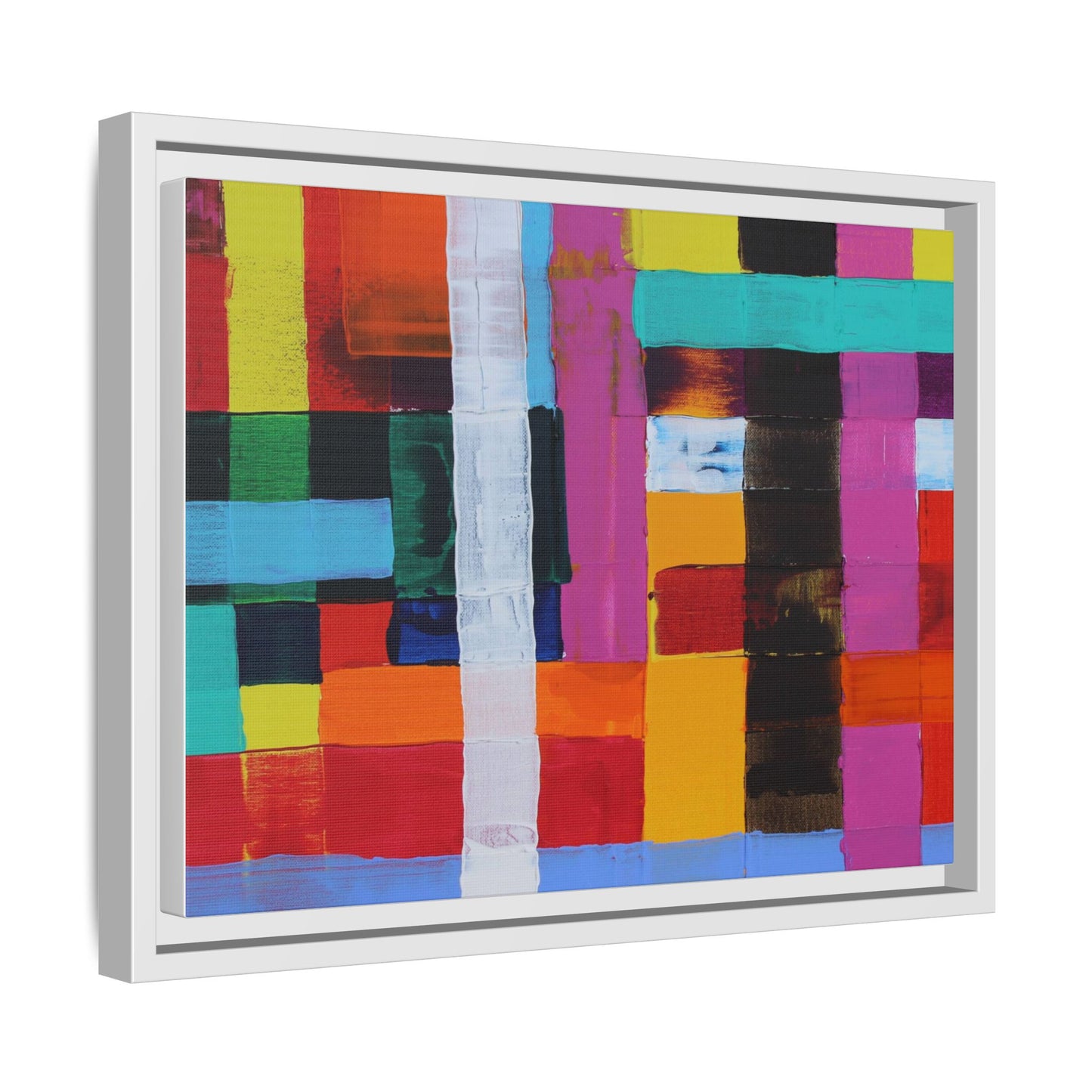 Farbfeld Malerei (Acryl) by Unknown Artist Matte Framed Canvas Wall Art Print