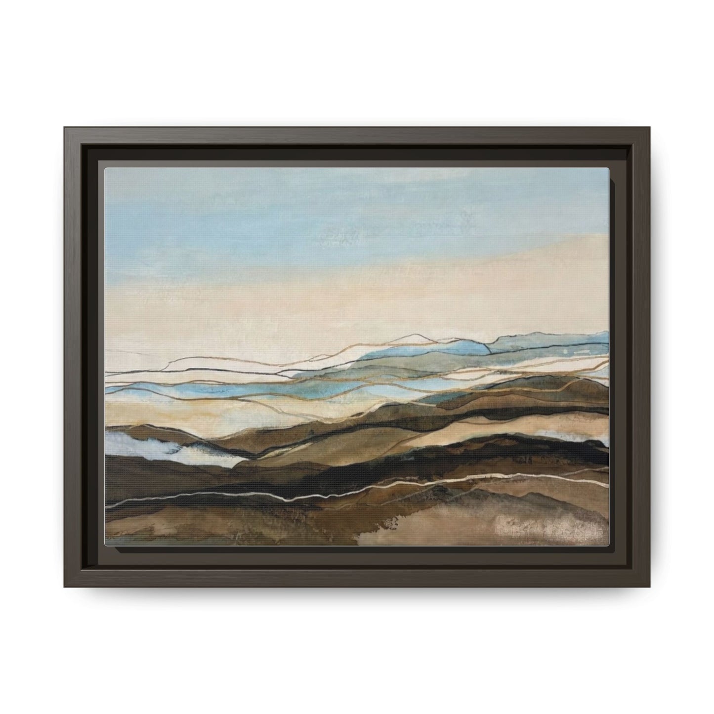 Framed Matte Canvas Print — Abstract Coastal Landscape Wall Art