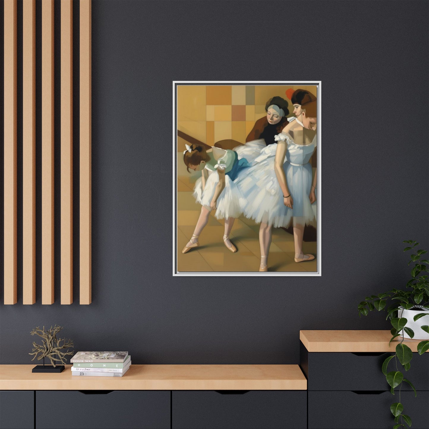 Ballet Dancers Matte Framed Canvas – Impressionist Dance Wall Art