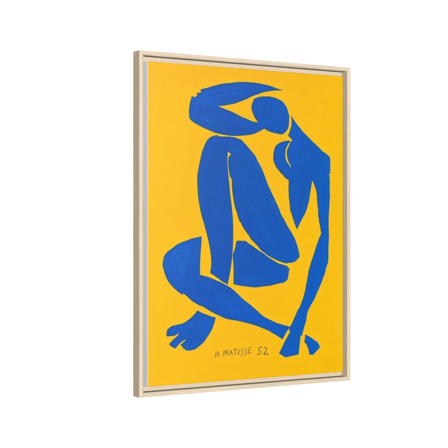 Abstract Blue Nude Matte Canvas Wall Art, Framed