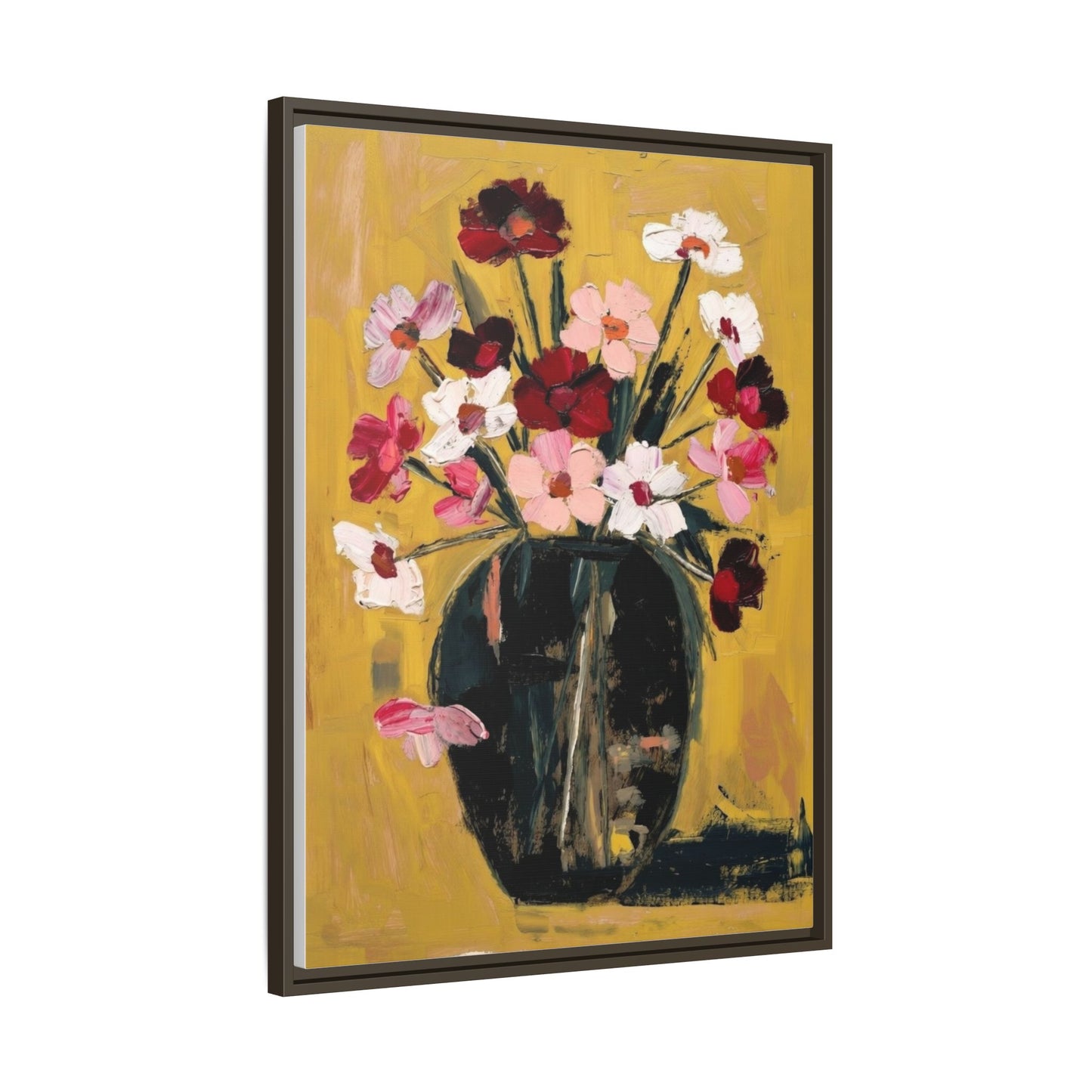 Framed Matte Canvas Floral Still Life Wall Art