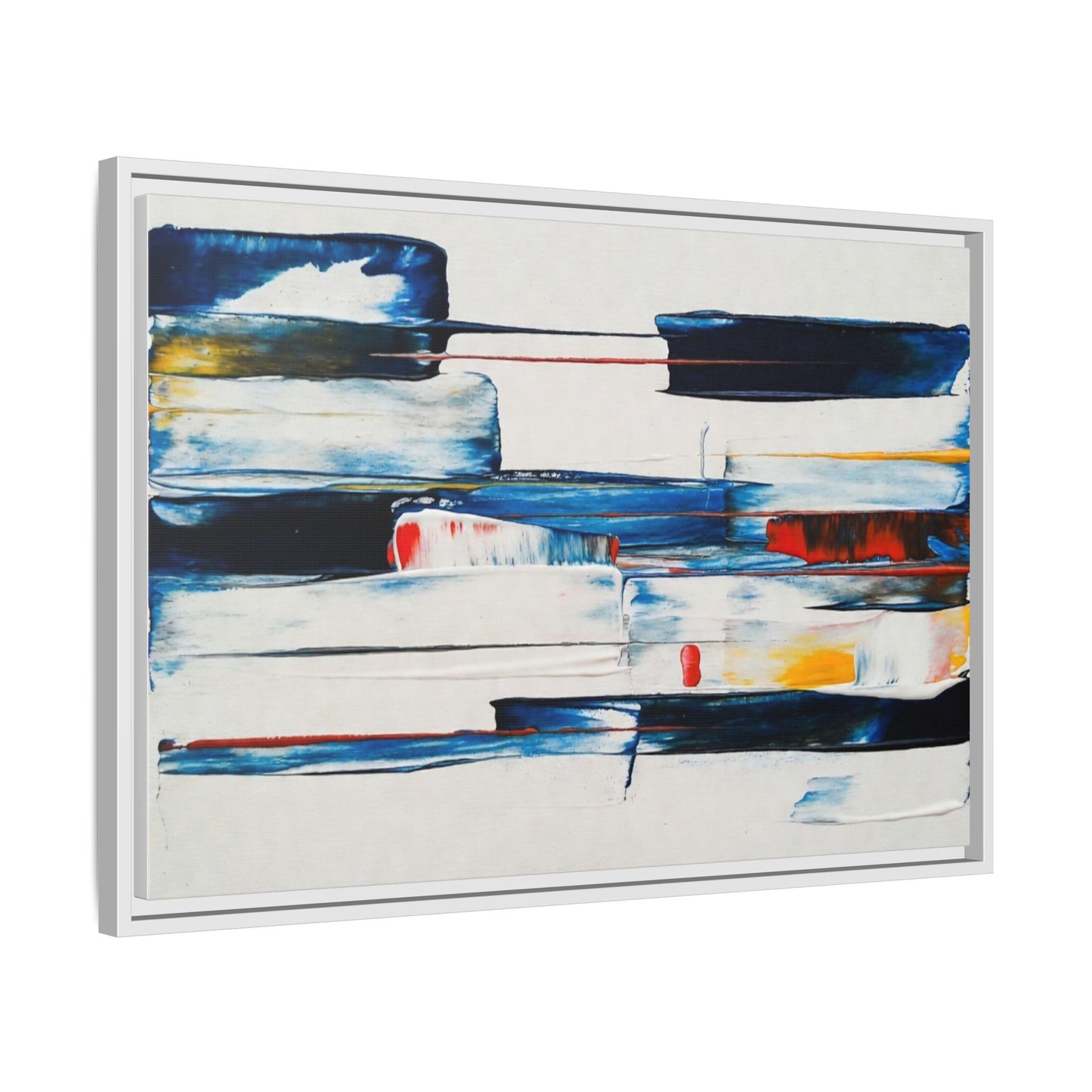 Abstract Coastal Brushstrokes Framed Canvas Print