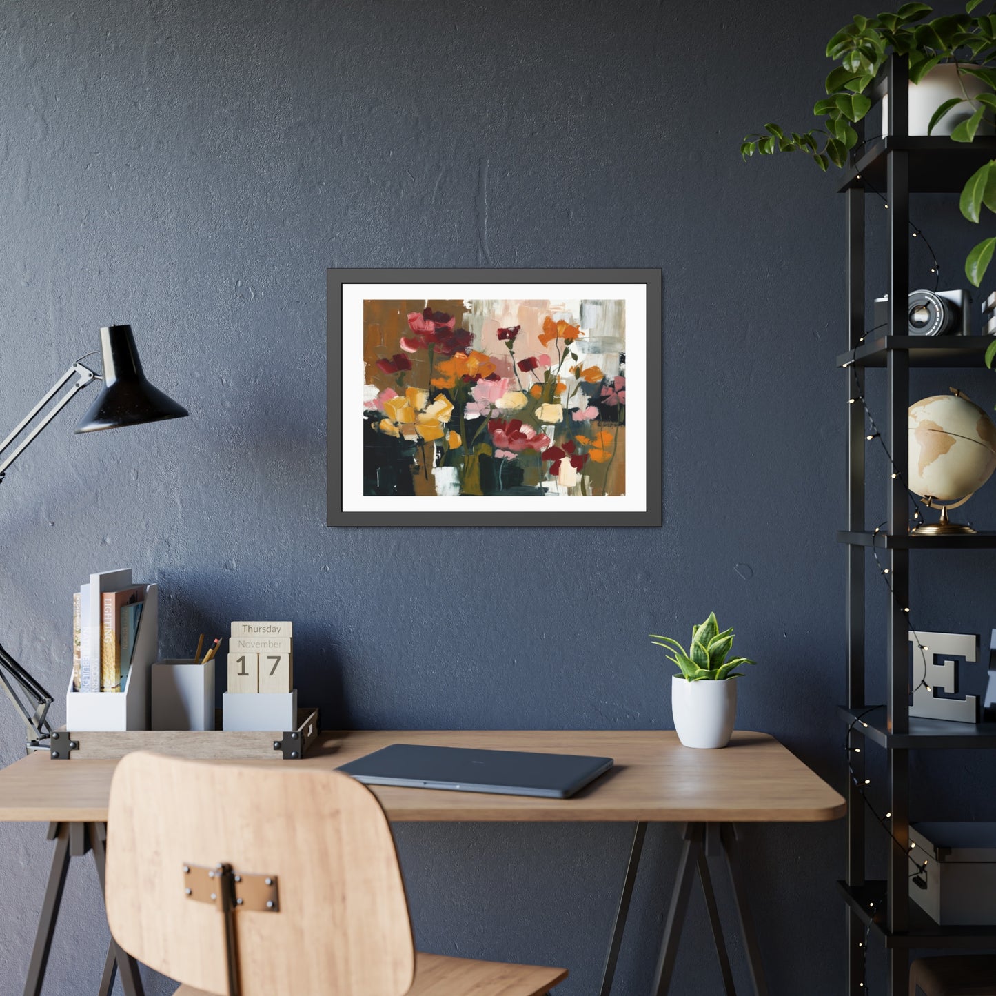 Framed Floral Art Print — Abstract Wildflower Poster for Living Room & Bedroom Décor