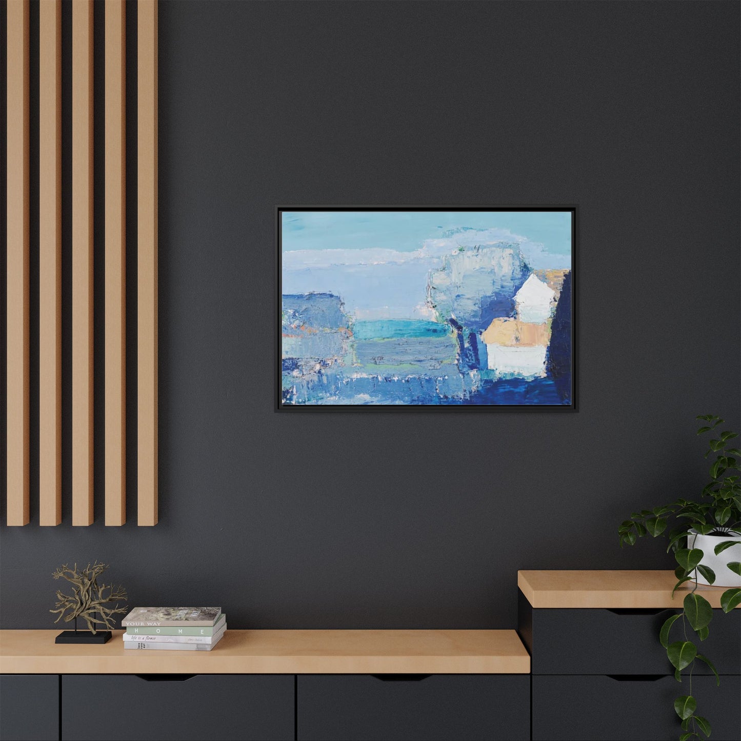 Paysage de Provence by Nicolas de Staël Framed Matte Canvas Seascape Wall Art Print