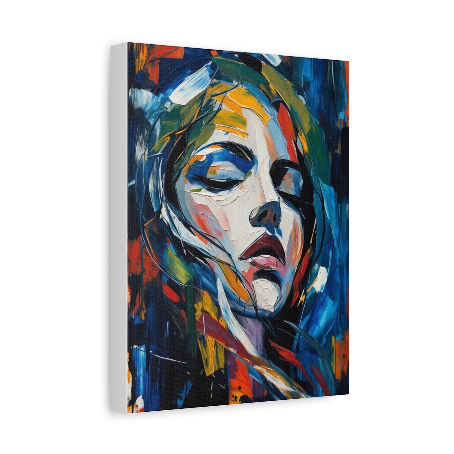 Abstract Colorful Woman Portrait Canvas