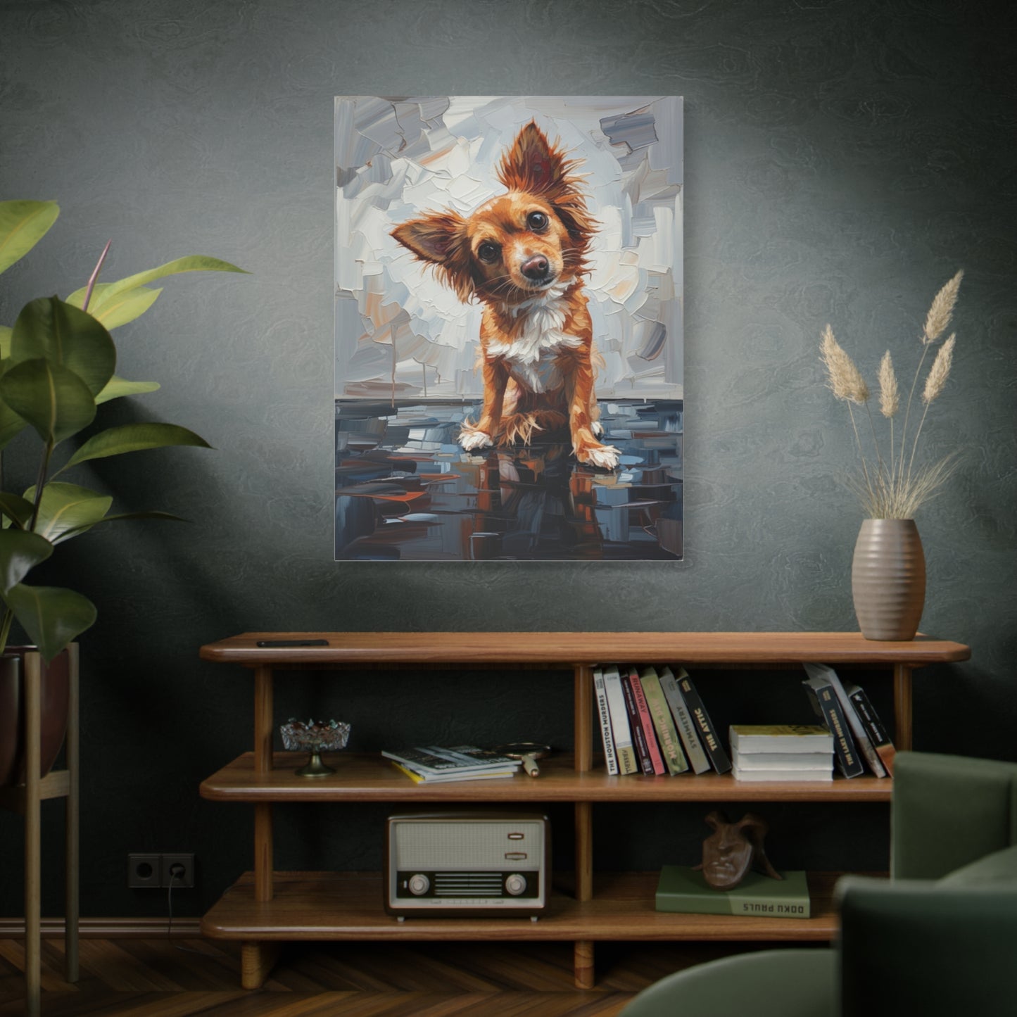 Charming Chihuahua Canvas Print — Whimsical Dog Portrait Wall Art