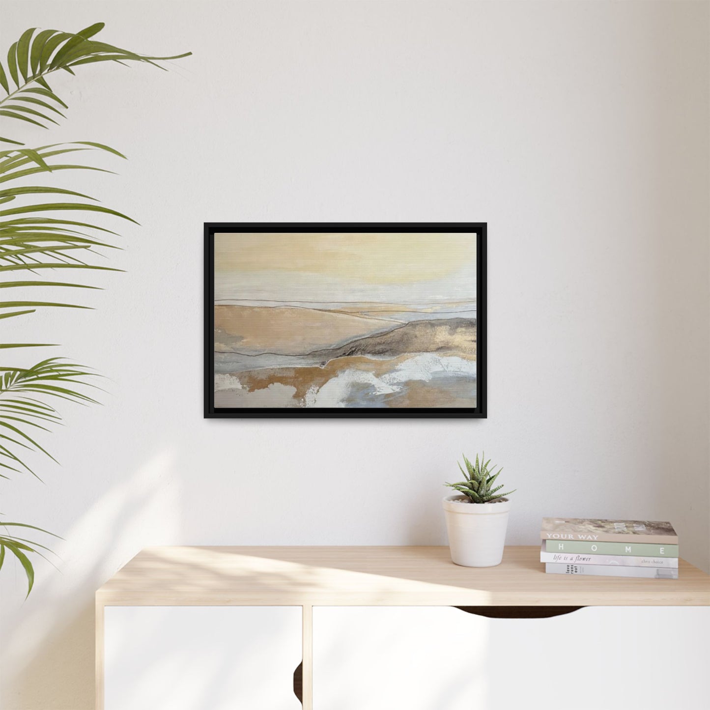 Framed Abstract Coastal Landscape Matte Canvas Wall Art