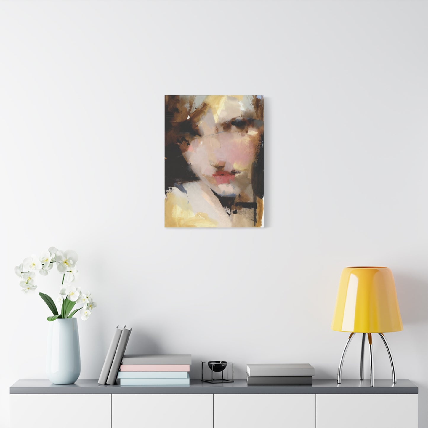 Abstract Portrait Matte Canvas Print — Modern Feminine Wall Art