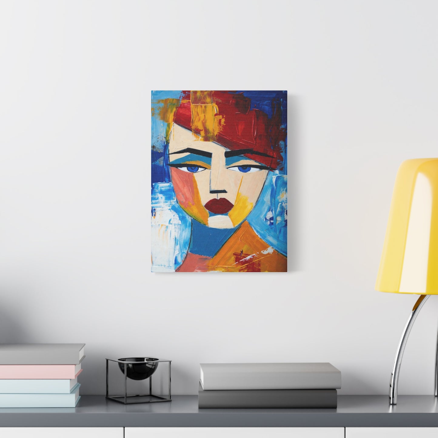 Abstract Colorful Face Matte Canvas Print — Modern Pop Art Portrait
