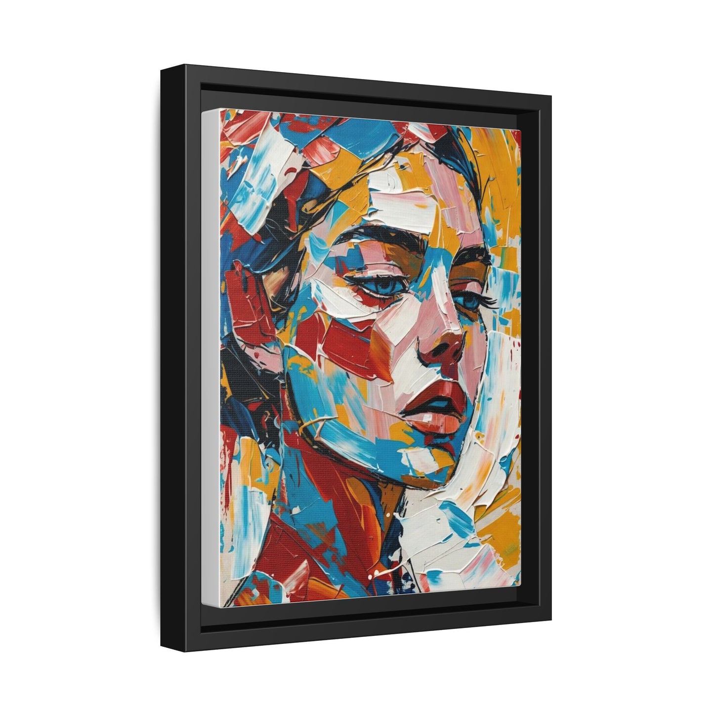 Colorful Abstract Portrait Framed Canvas Print
