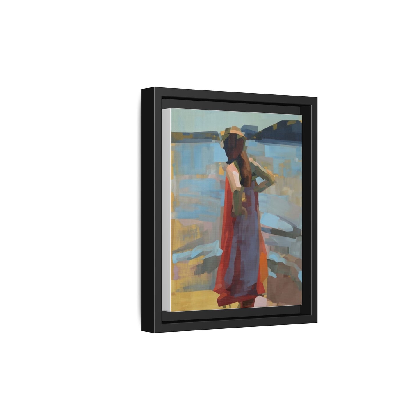 Framed Matte Canvas Print — Coastal Woman Abstract Art