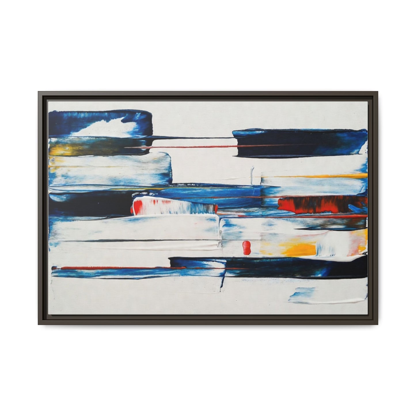 Abstract Coastal Brushstrokes Framed Canvas Print