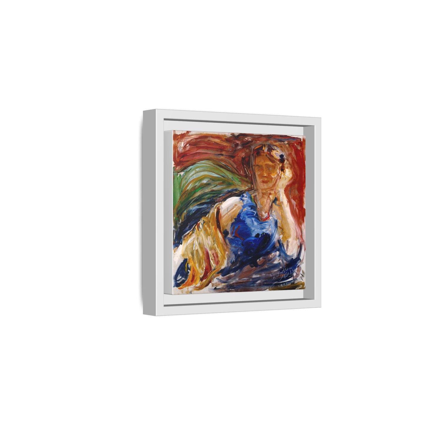 Portrait of hyllis Sjostrom by Akseli Gallen-Kallela Canvas Matte Framed Wall Art Print