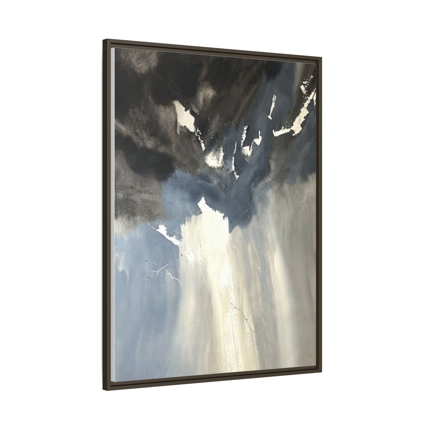 Framed Matte Canvas Art — Moody Abstract Sky Painting