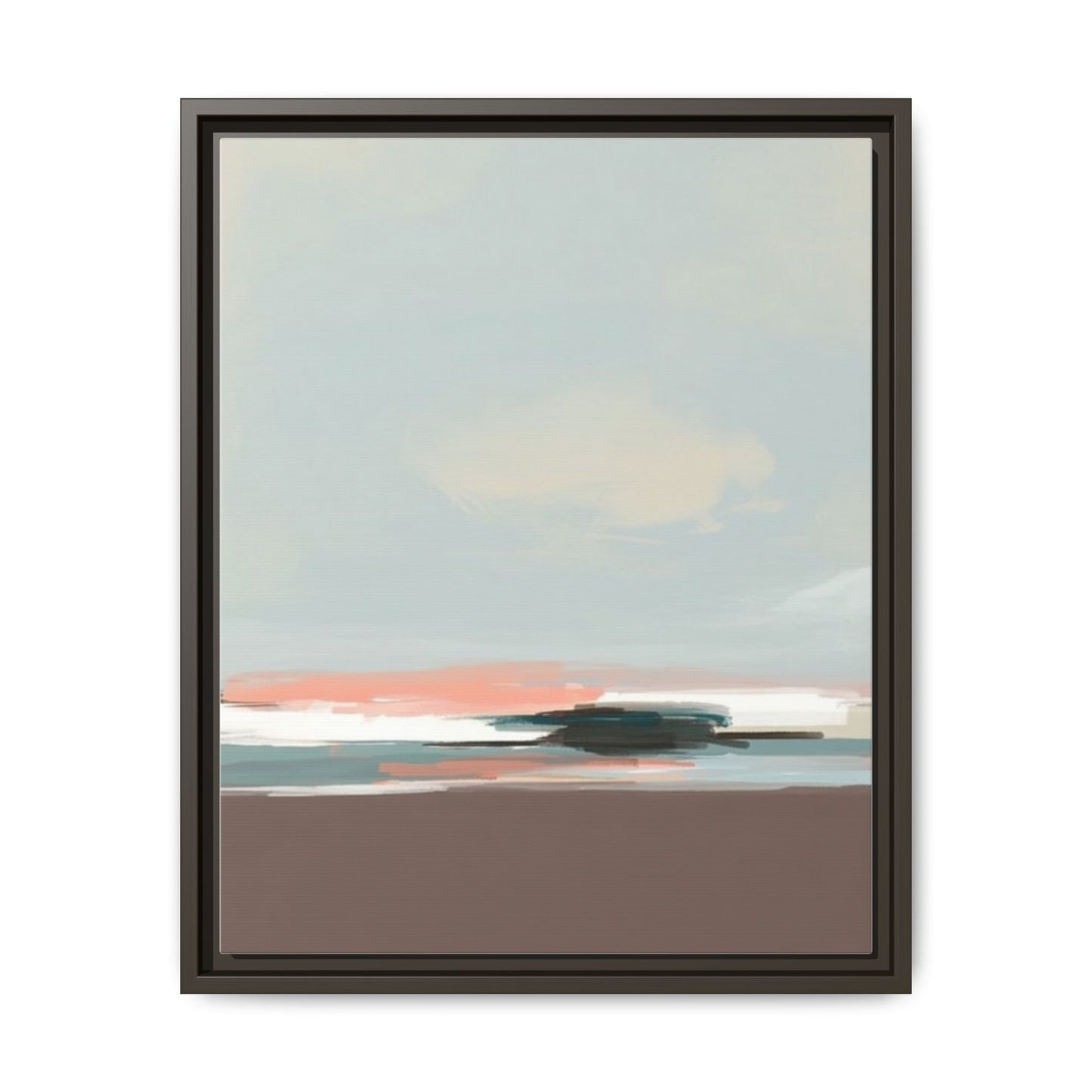 Framed Matte Canvas Print — Soft Coastal Abstract Landscape