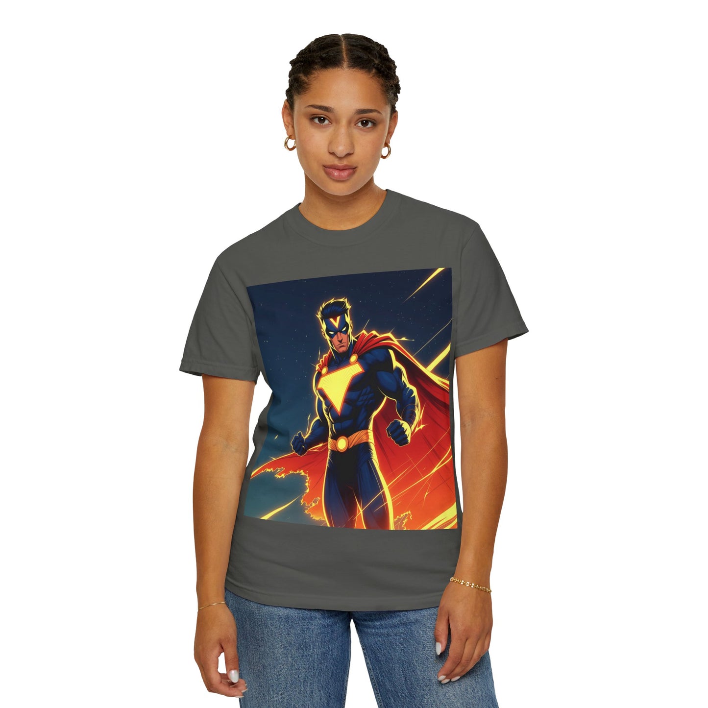 Superhero Graphic T-Shirt – Bold Cape Hero Design