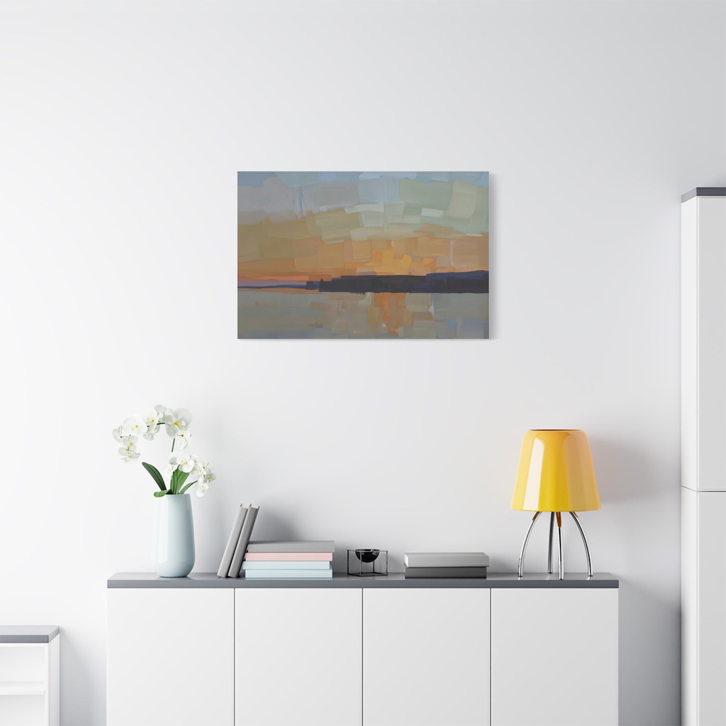 Abstract Sunset Landscape Canvas Print  Matte Stretched 1.25"