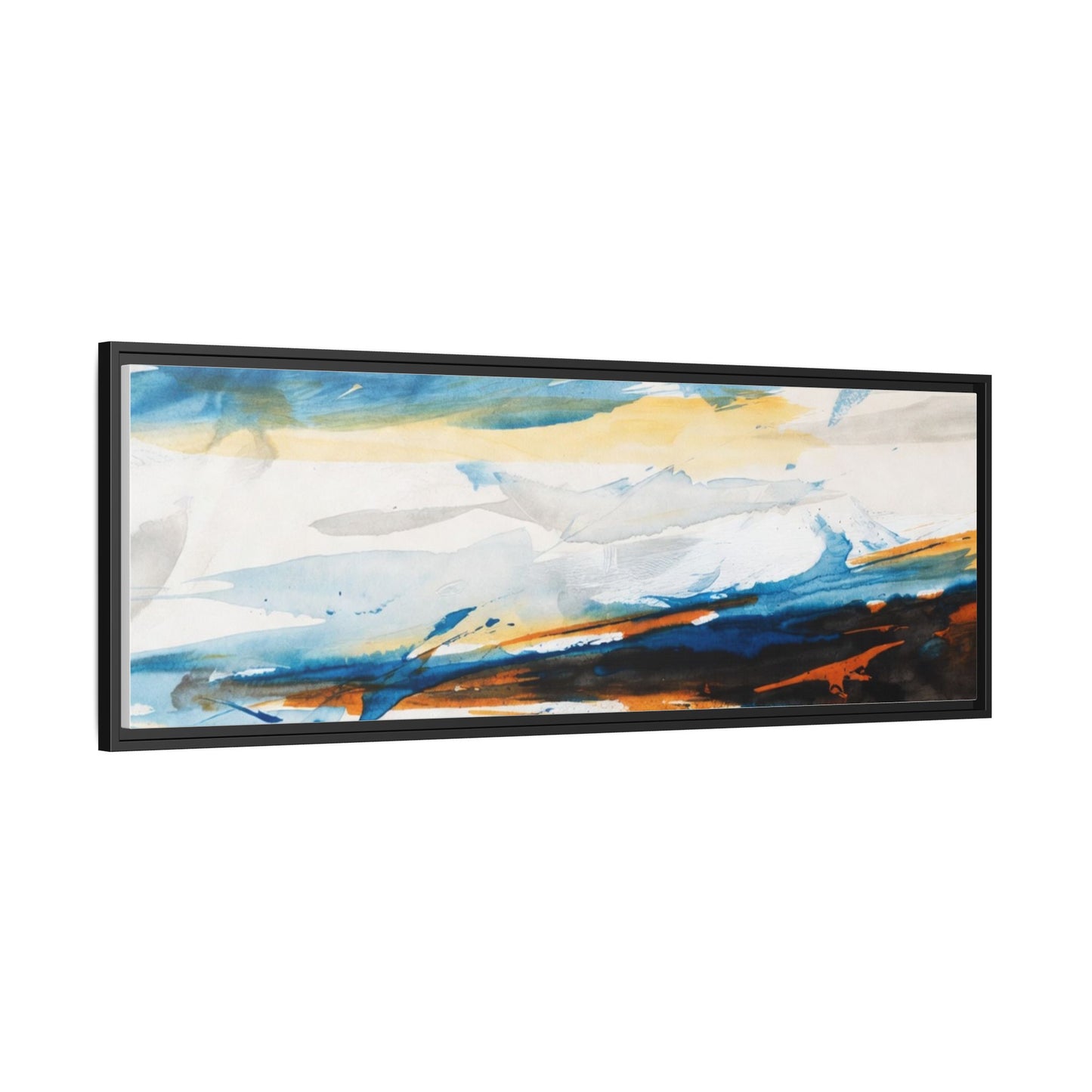 Abstract Coastal Waves Matte Canvas Framed Wall Art