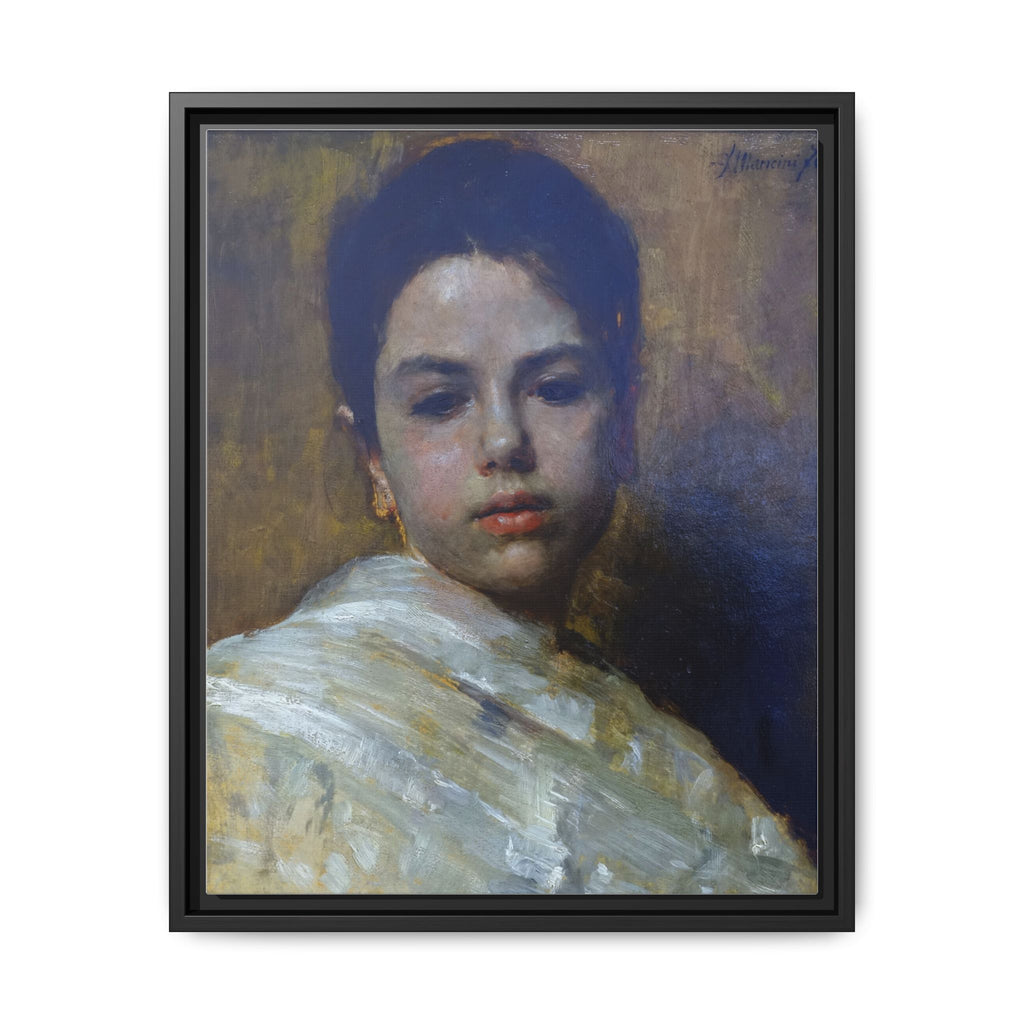 Carminella by Antonio Mancini Framed Matte Canvas Art Print