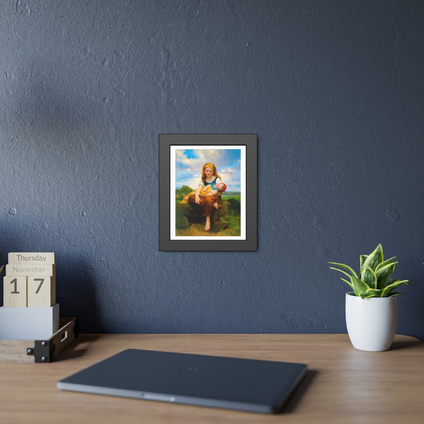 Framed Poster — Vintage Mother & Child Art Print