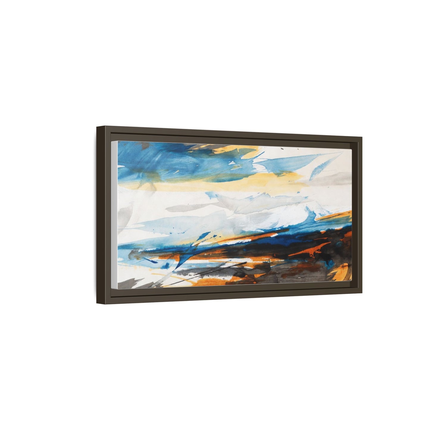 Abstract Coastal Waves Matte Canvas Framed Wall Art