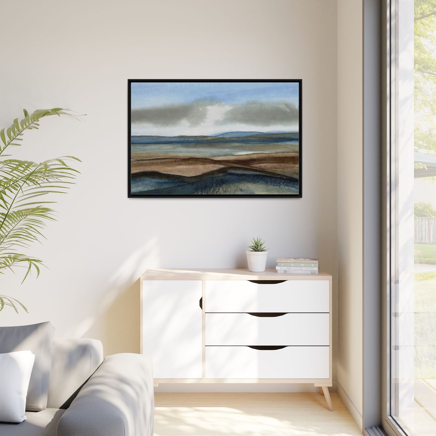 Matte Canvas Landscape, Framed (Multi-color)