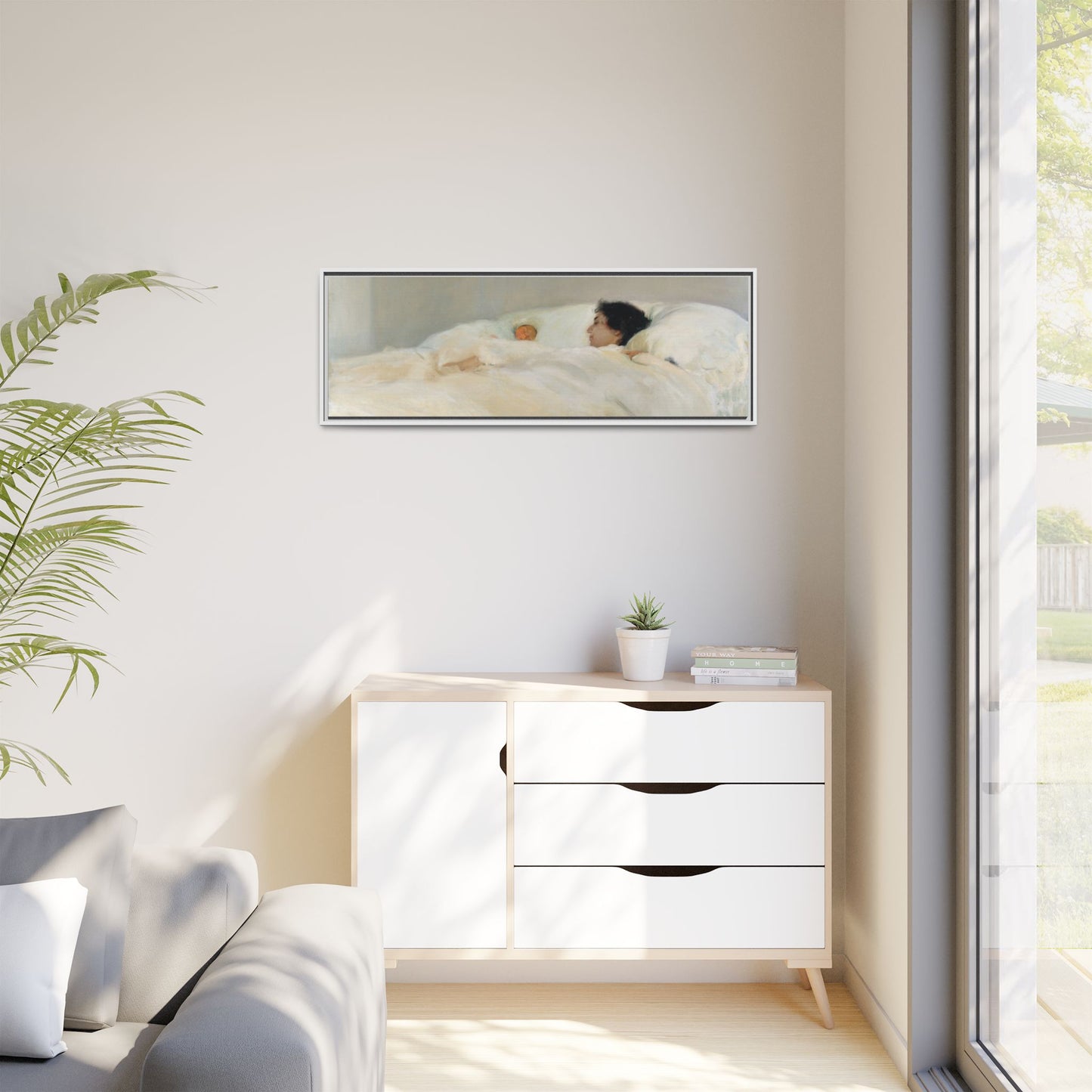 Mother by Joaquin Sorolla y Bastida Framed Matte Canvas Wall Art Print