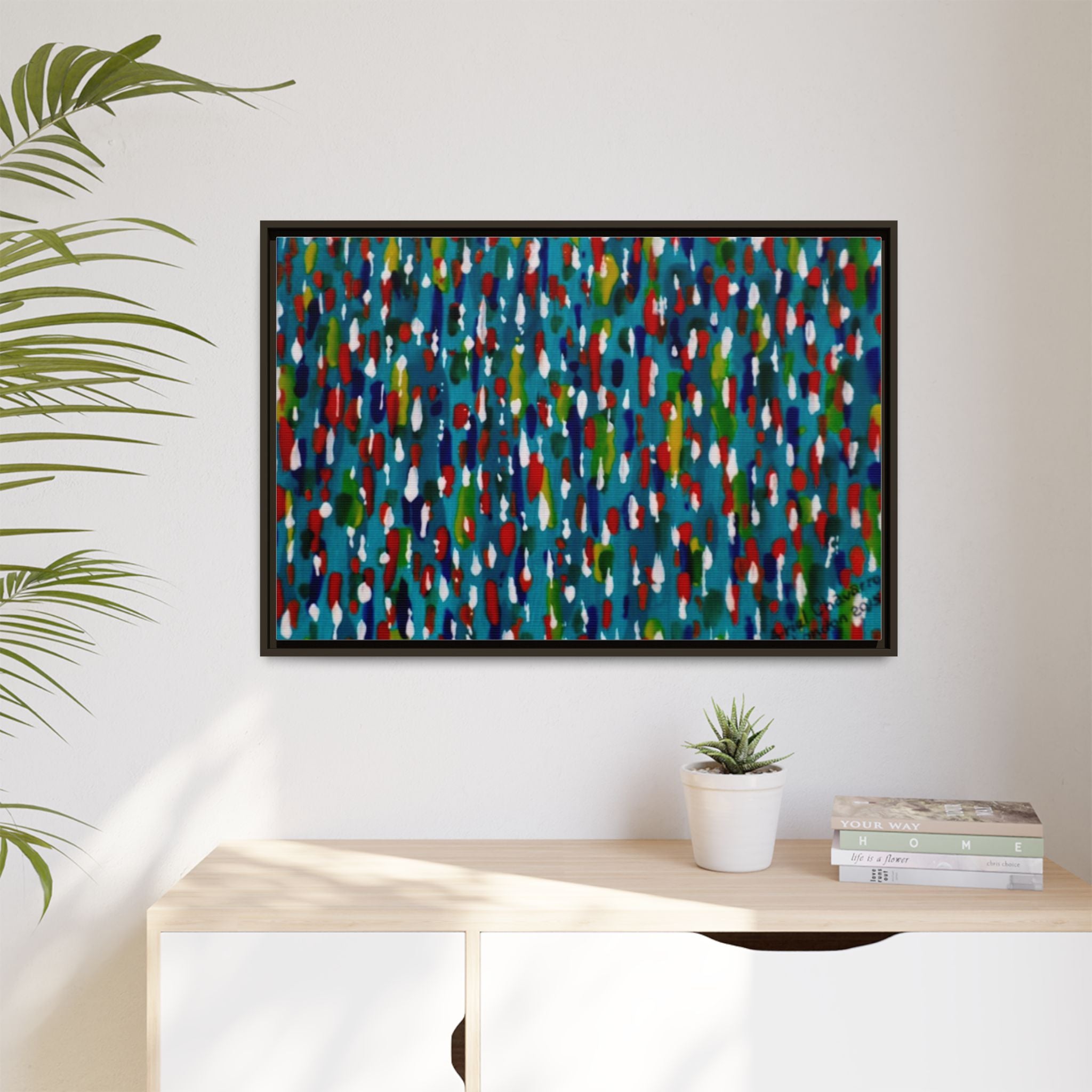 Colours Of The Soul Reflecting On Water by Ariel Chavarro Avila Matte Canvas Framed Art