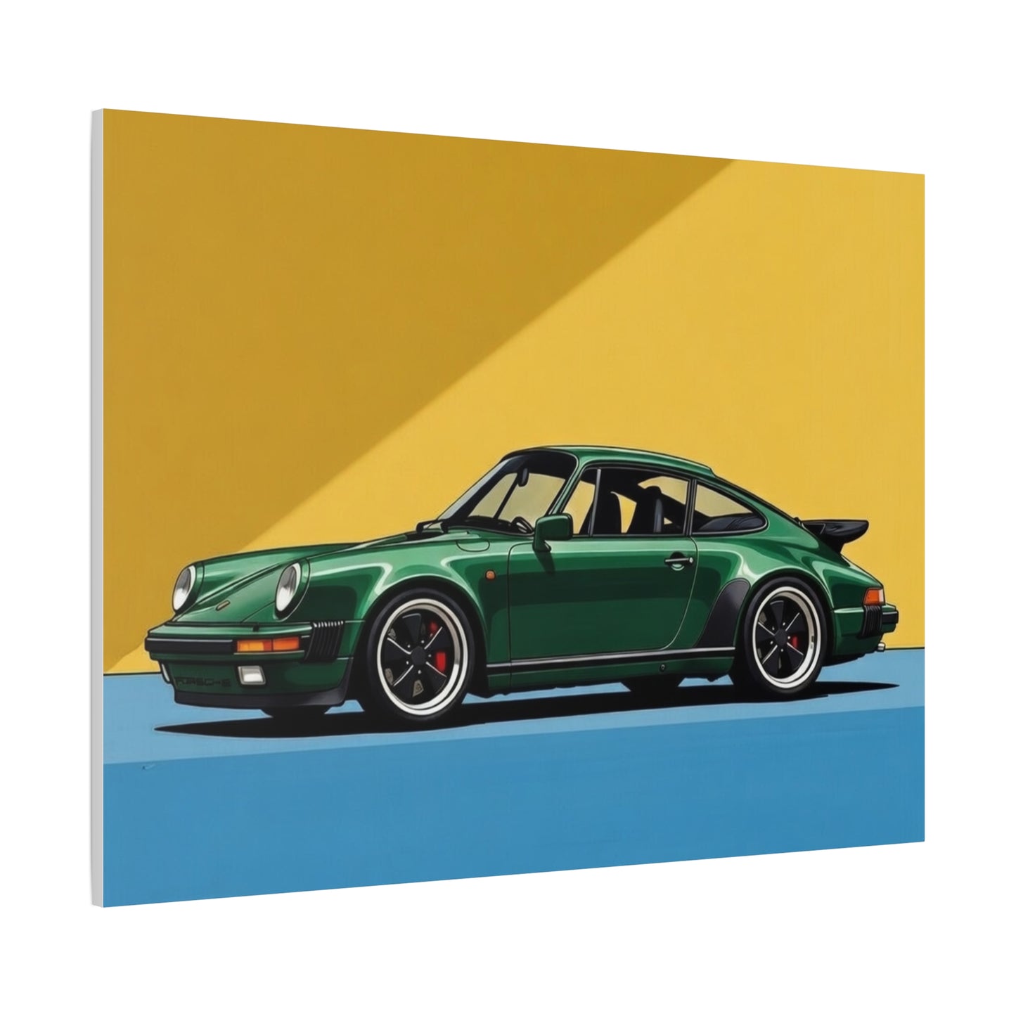 Vintage Green Porsche Art Print - Matte Stretched Canvas