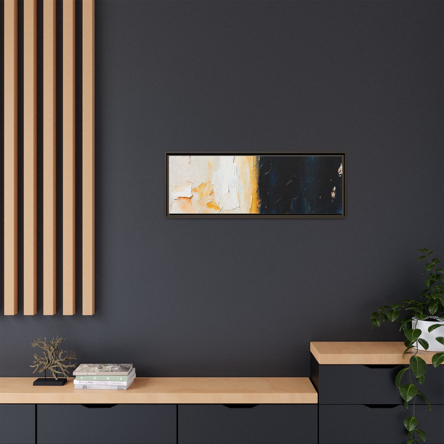 Abstract Coastal Texture Framed Canvas Art — Matte Multi-Color Wall Print