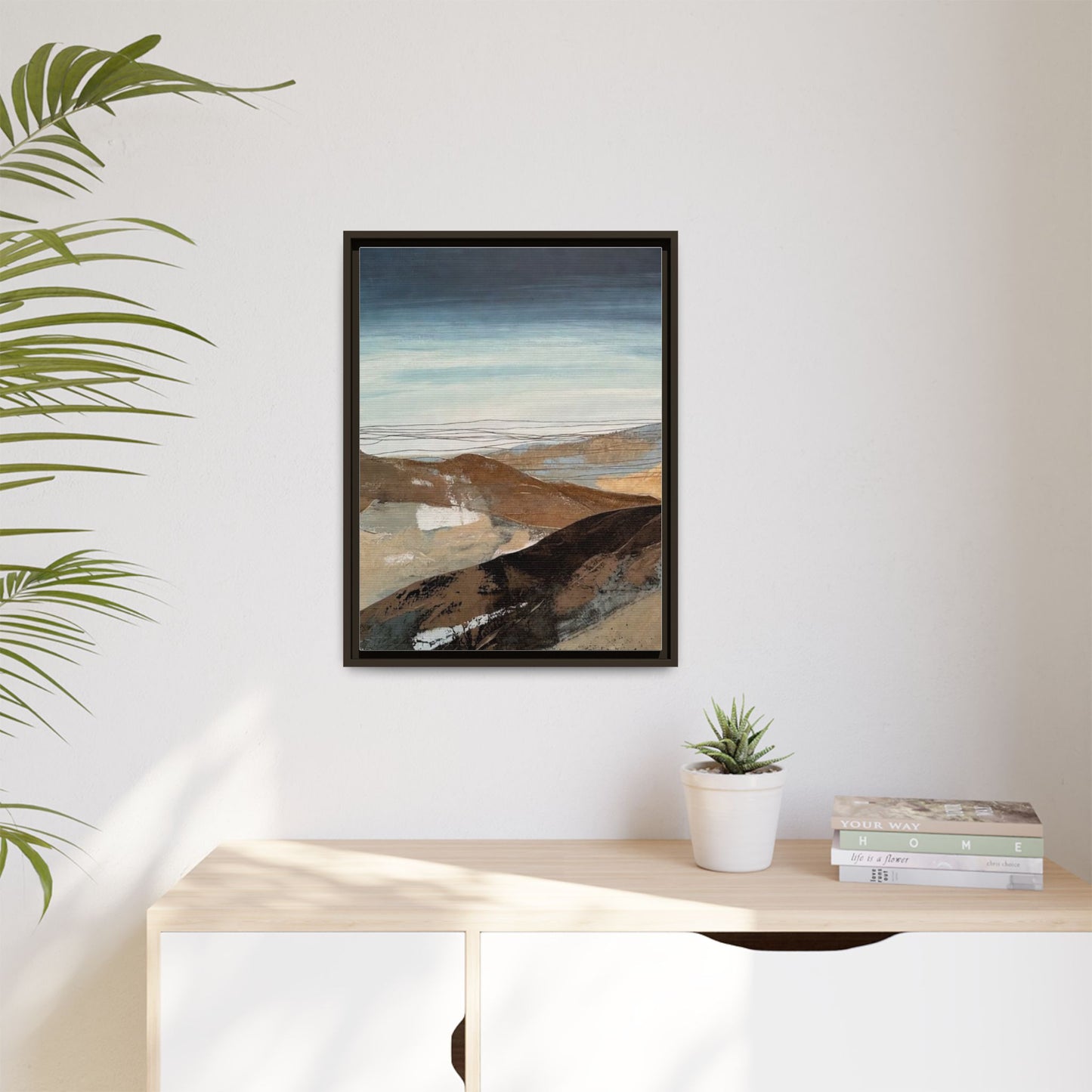 Framed Matte Canvas Art — Serene Abstract Landscape