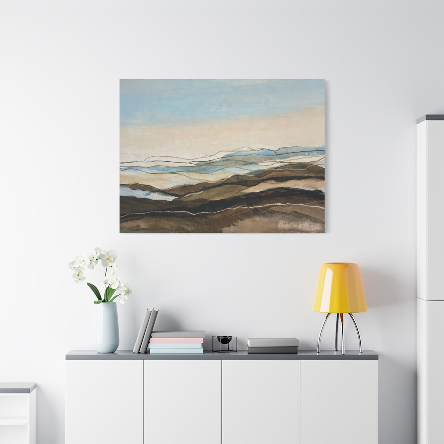 Abstract Coastal Landscape Matte Canvas – Stretched Wall Art
