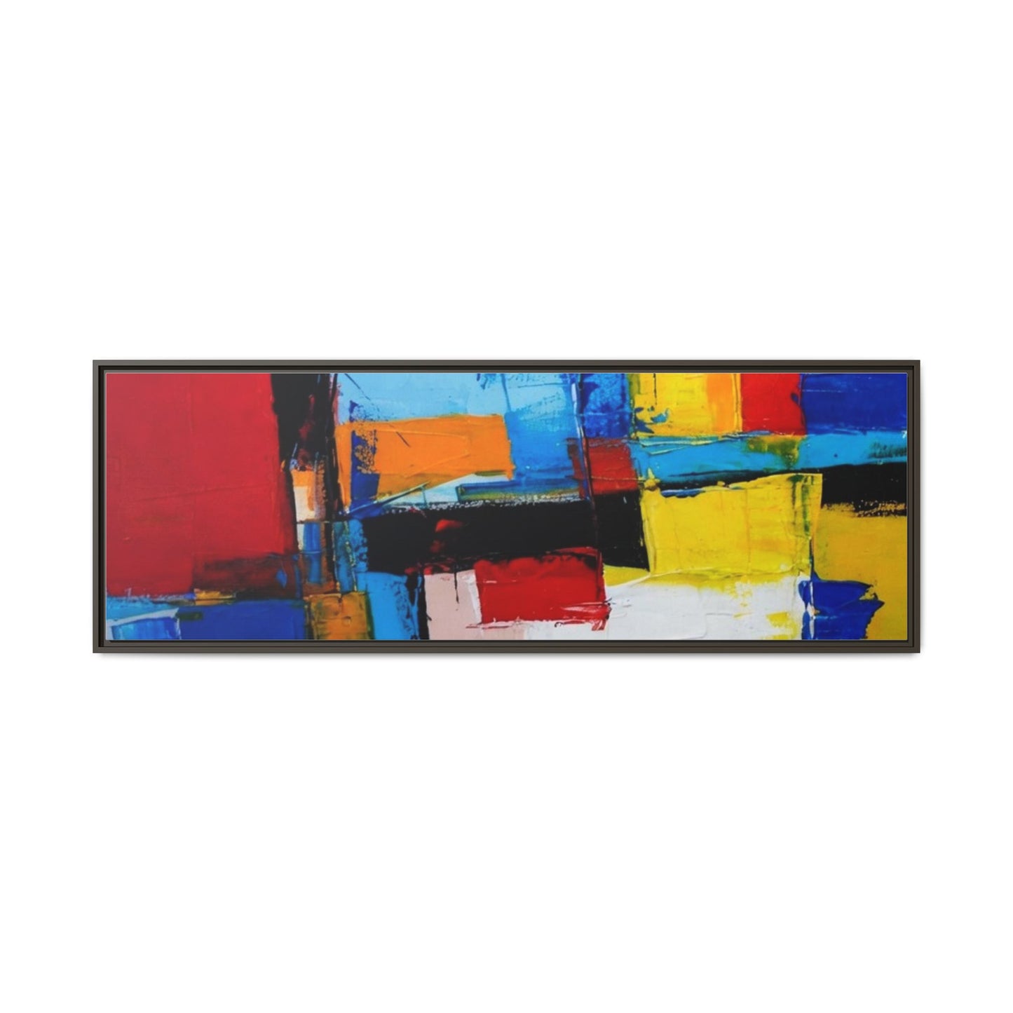 Abstract Color Block Matte Canvas Framed Wall Art
