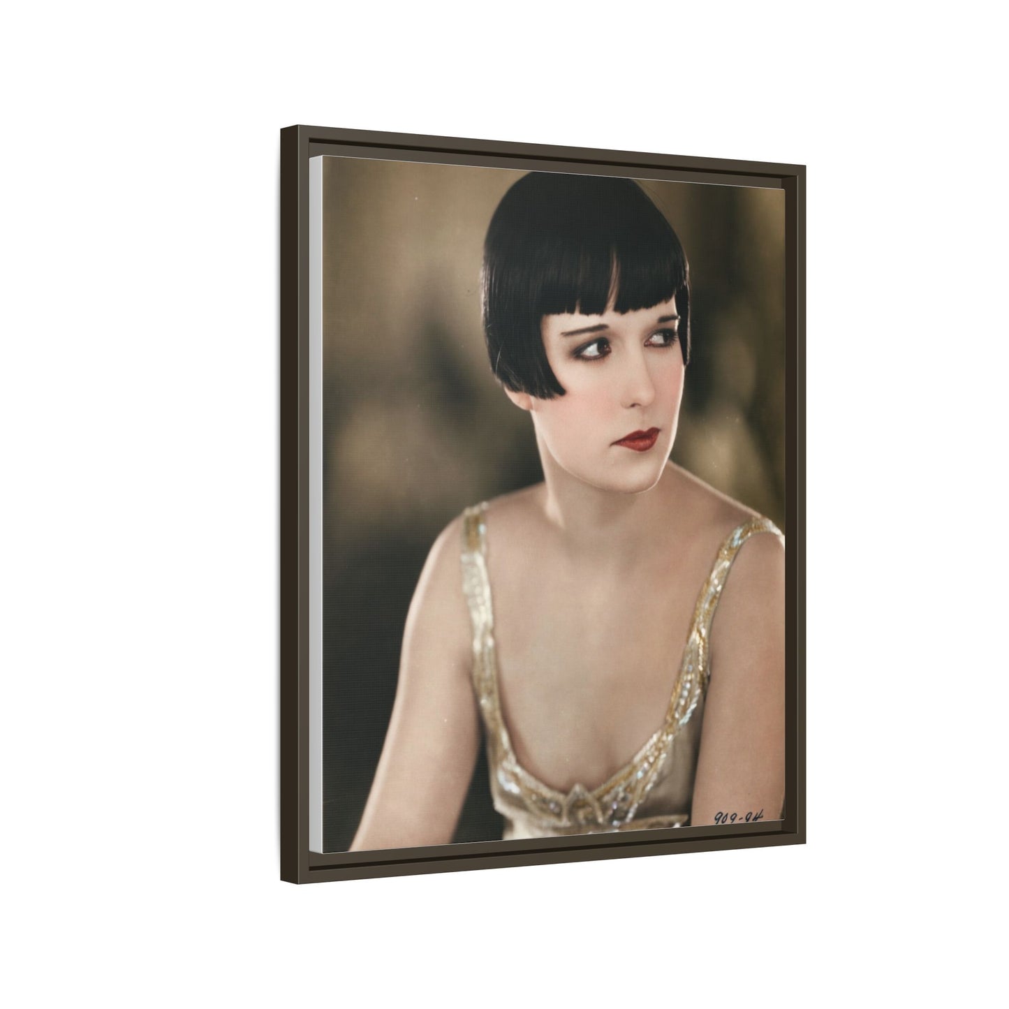 Vintage Louise Brooks Portrait Matte Canvas Framed Wall Art
