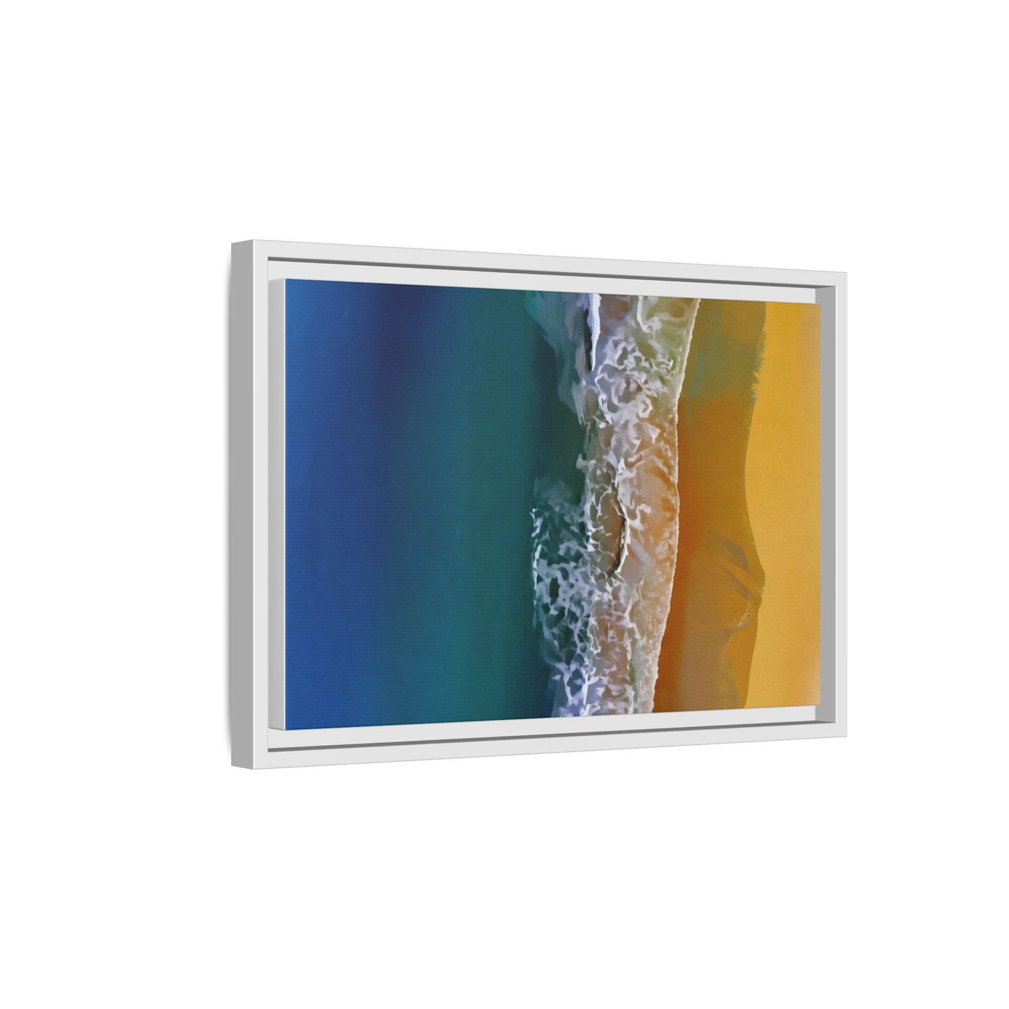 Framed Matte Canvas Seascape Print – Coastal Waves Wall Art