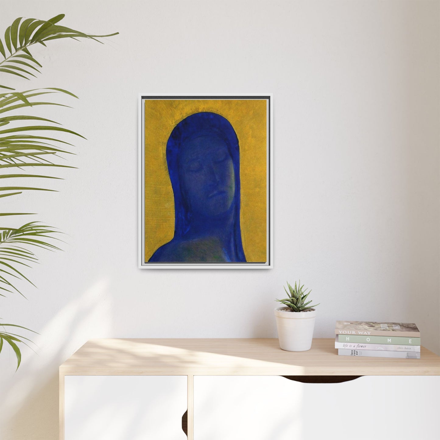 Closed Eyes by Odilon Redon Framed Matte Canvas Wall Art Print