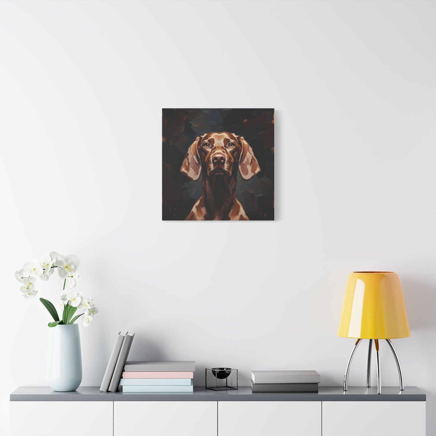 Chocolate Vizsla Canvas Wall Art — Matte Stretched Dog Portrait