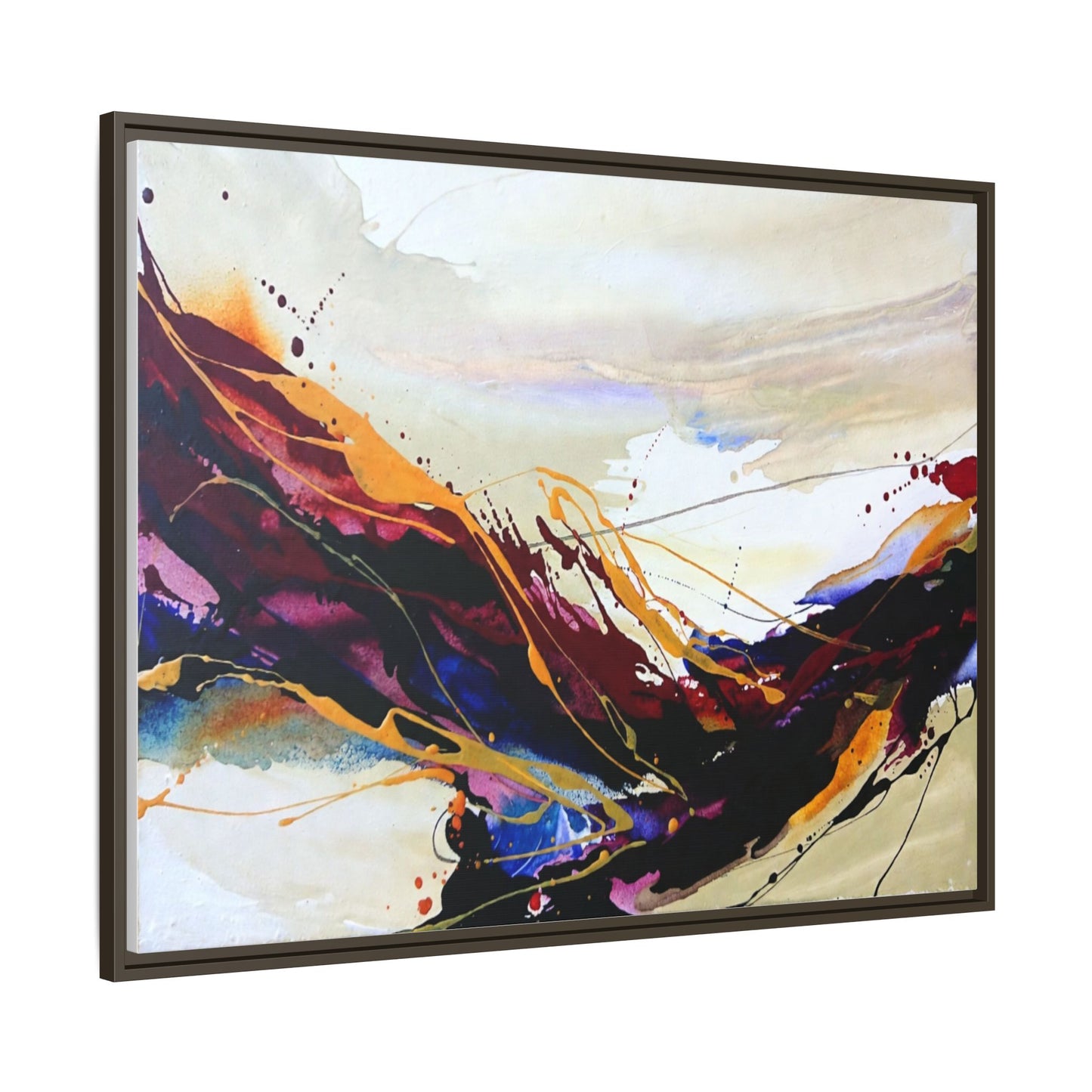 Abstract Flow Matte Canvas Framed Wall Art