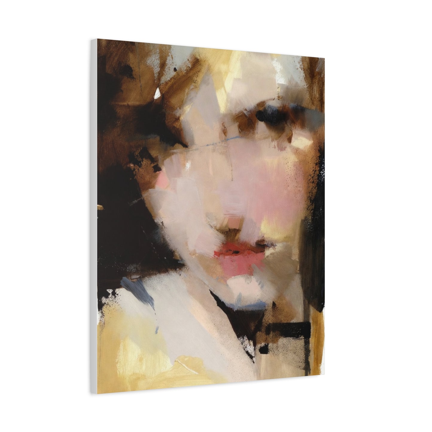 Abstract Portrait Matte Canvas Print — Modern Feminine Wall Art