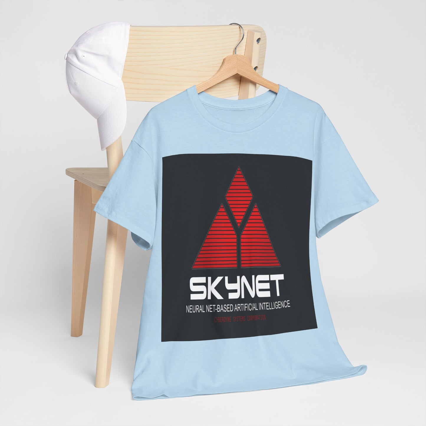 Skynet Logo Tee — Retro Red AI Graphic T-Shirt