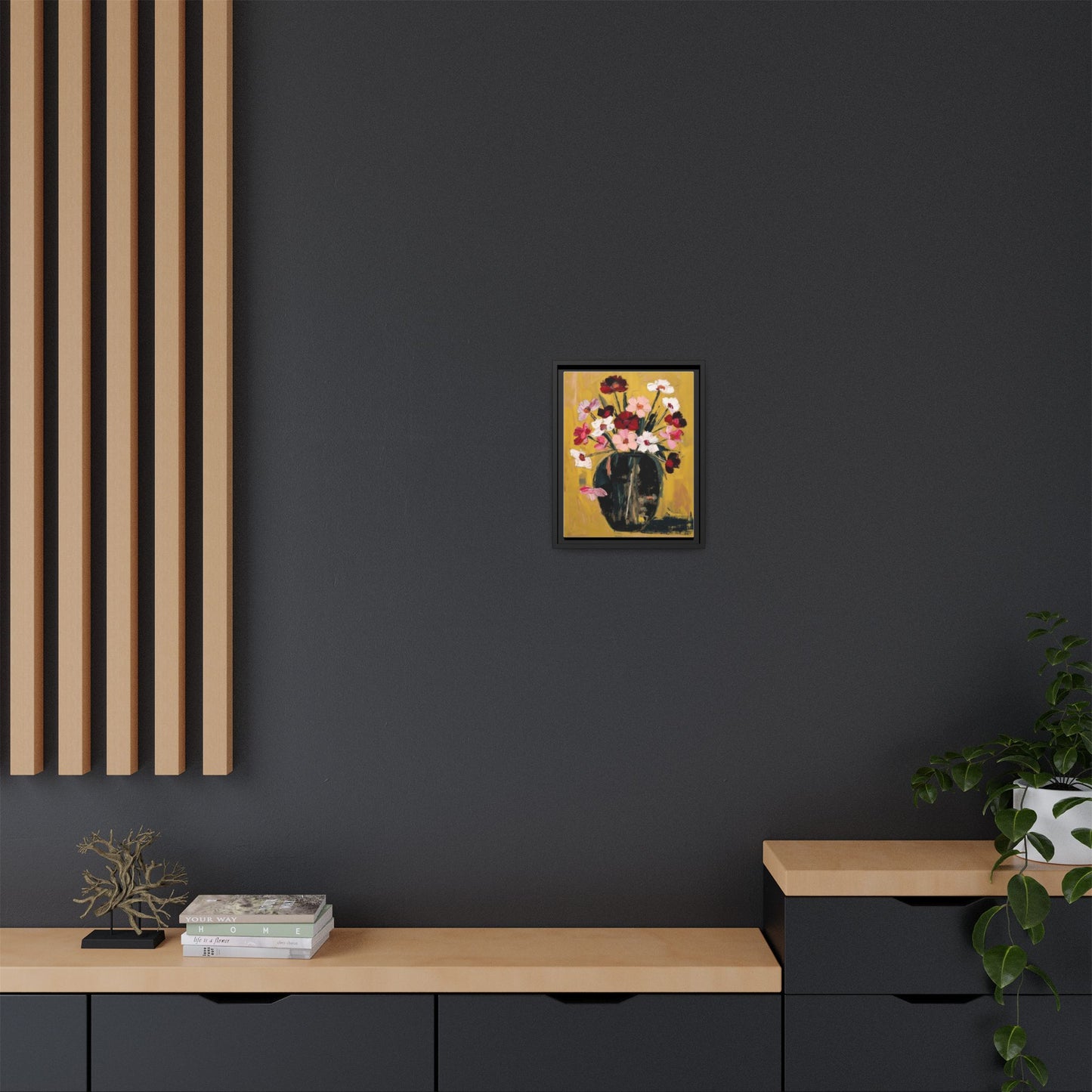 Framed Matte Canvas Floral Still Life Wall Art