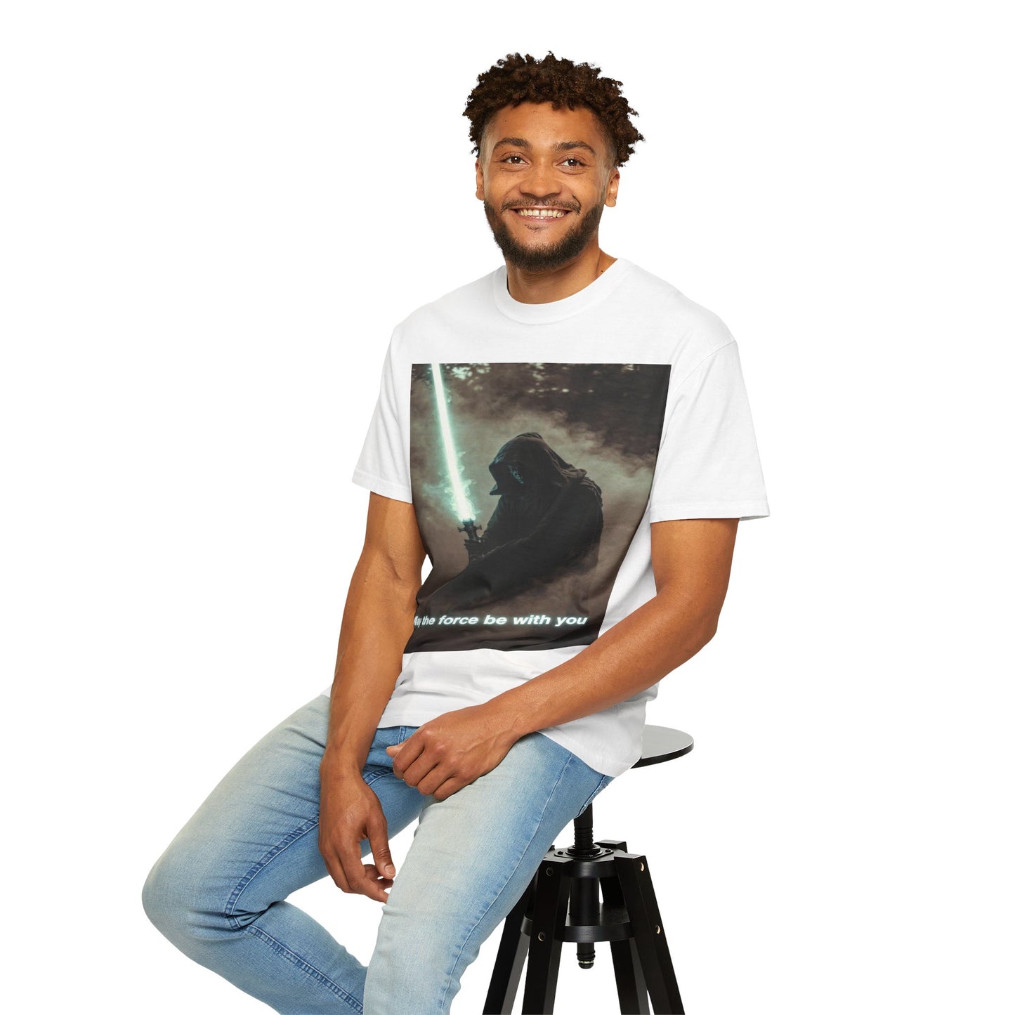 T-Shirt — 'May the force be with you' Lightsaber Sci‑Fi Graphic Tee