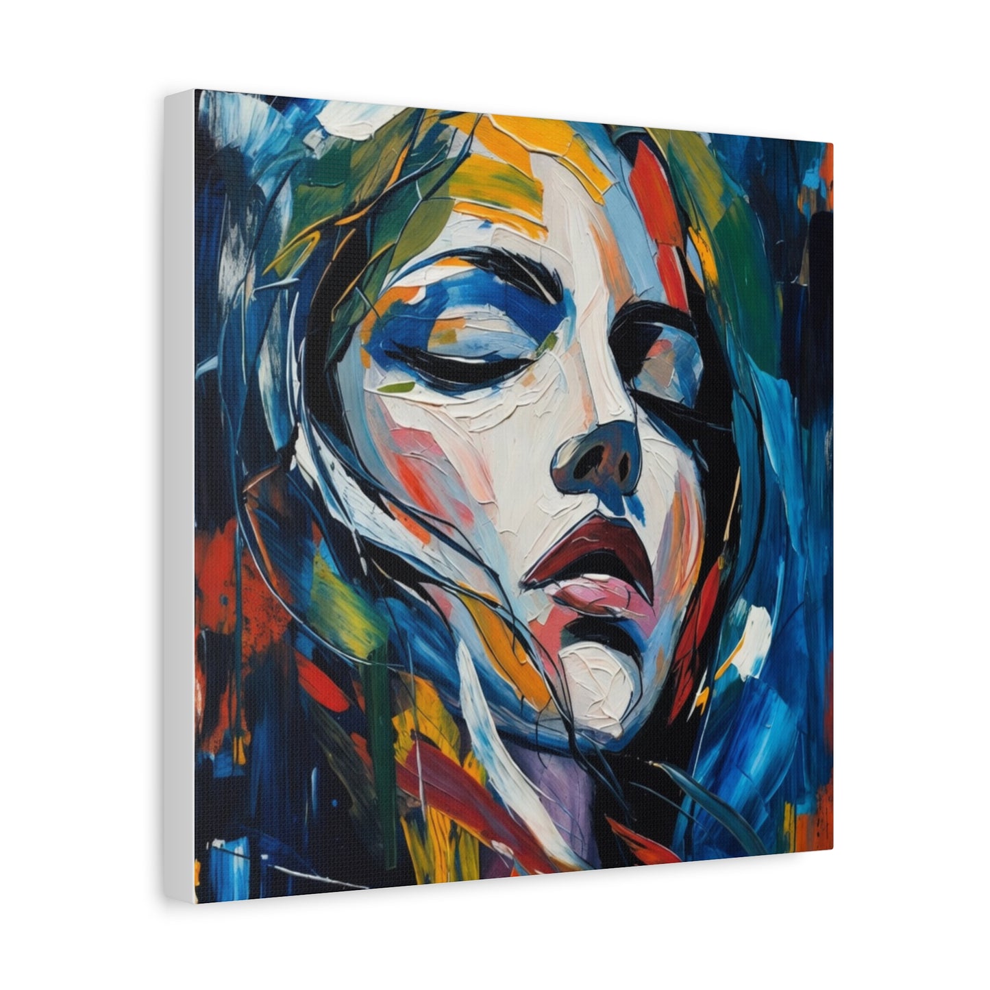 Abstract Colorful Woman Portrait Canvas