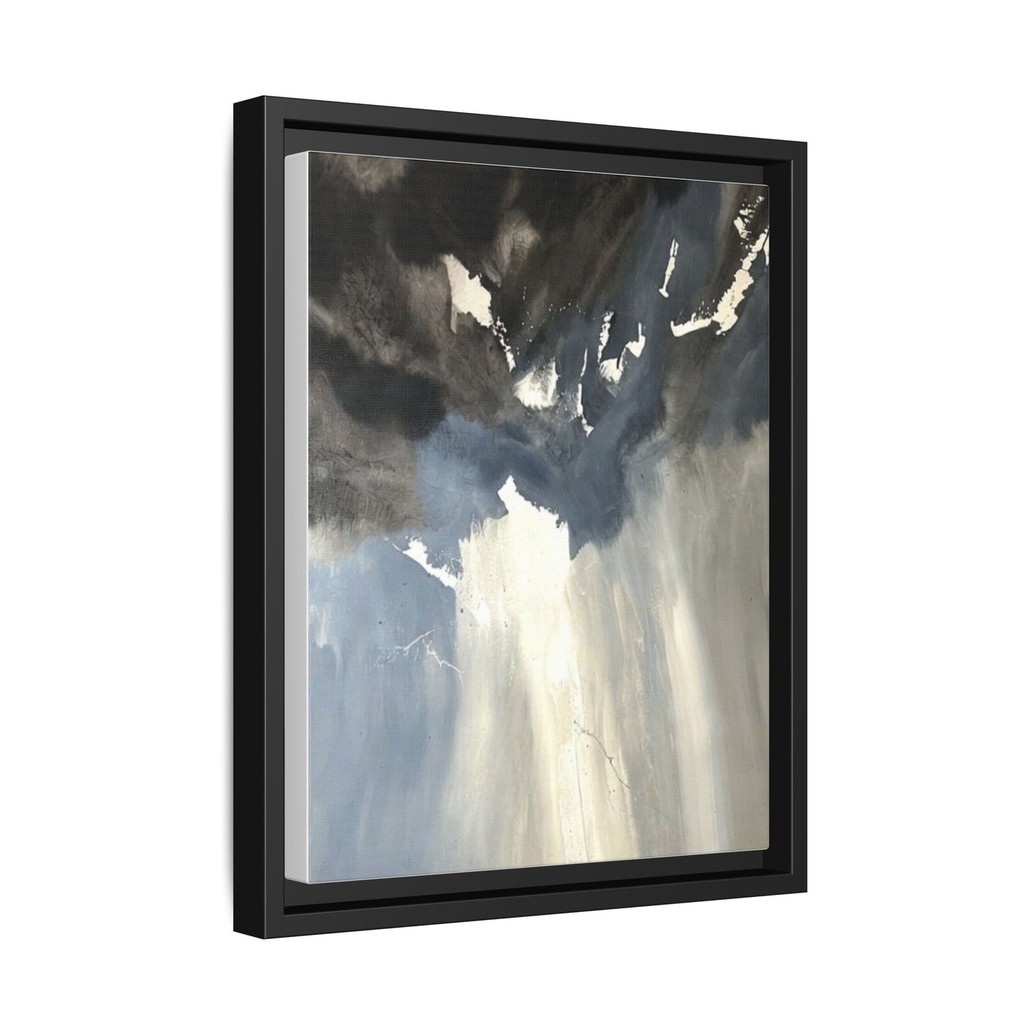Framed Matte Canvas Art — Moody Abstract Sky Painting