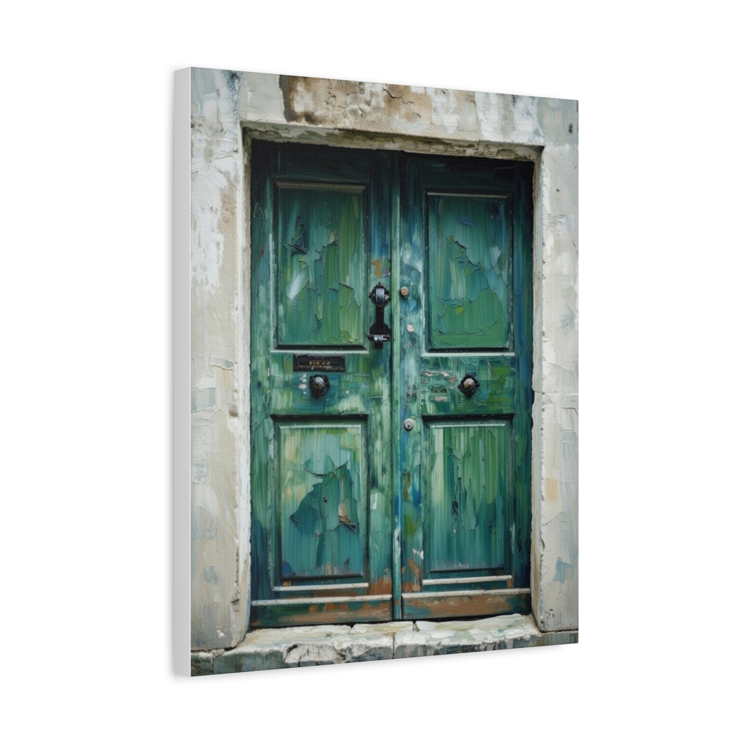 Vintage Green Door Matte Canvas Wall Art — Stretched 1.25"