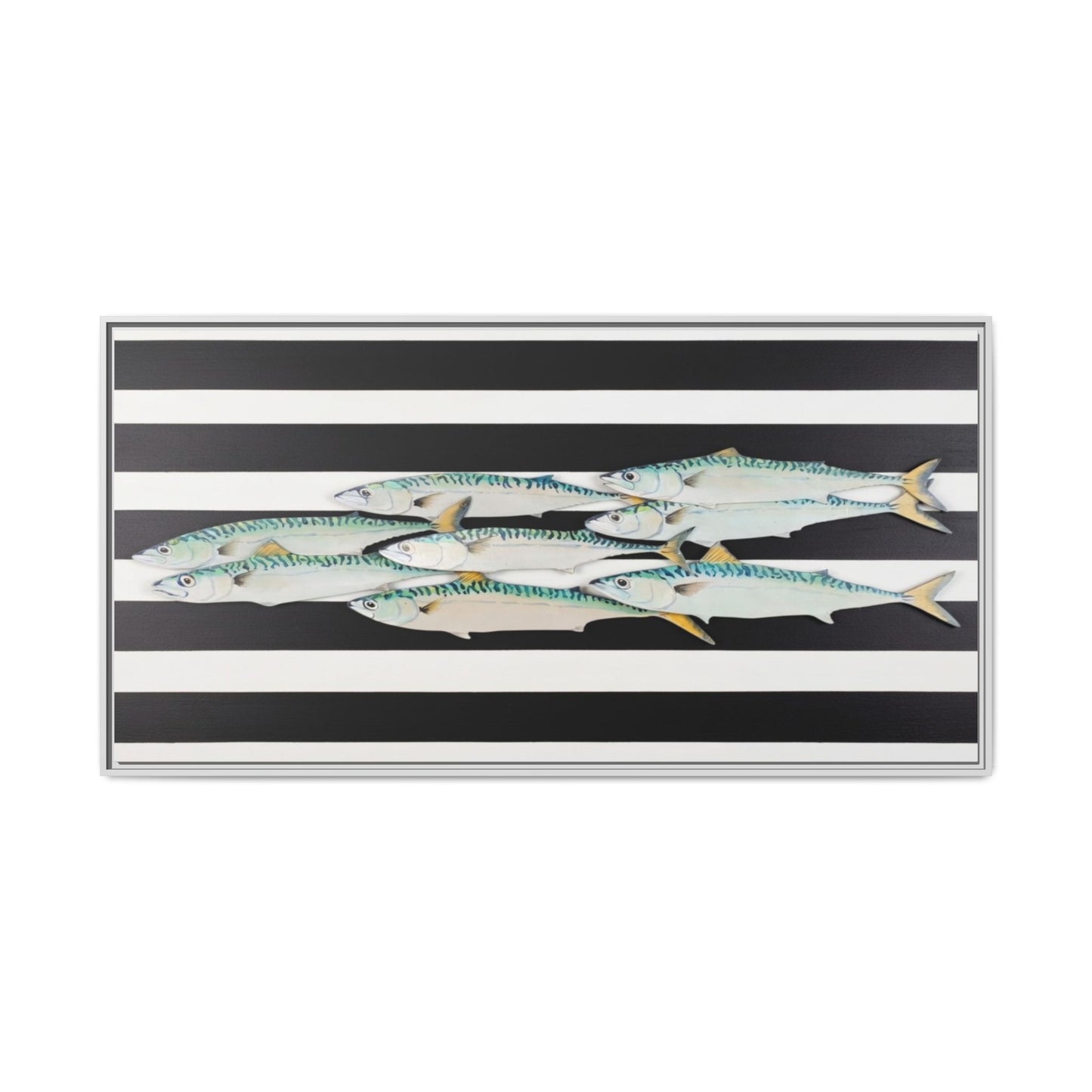 Striped Mackerel Canvas Print — Framed Matte Fish Wall Art
