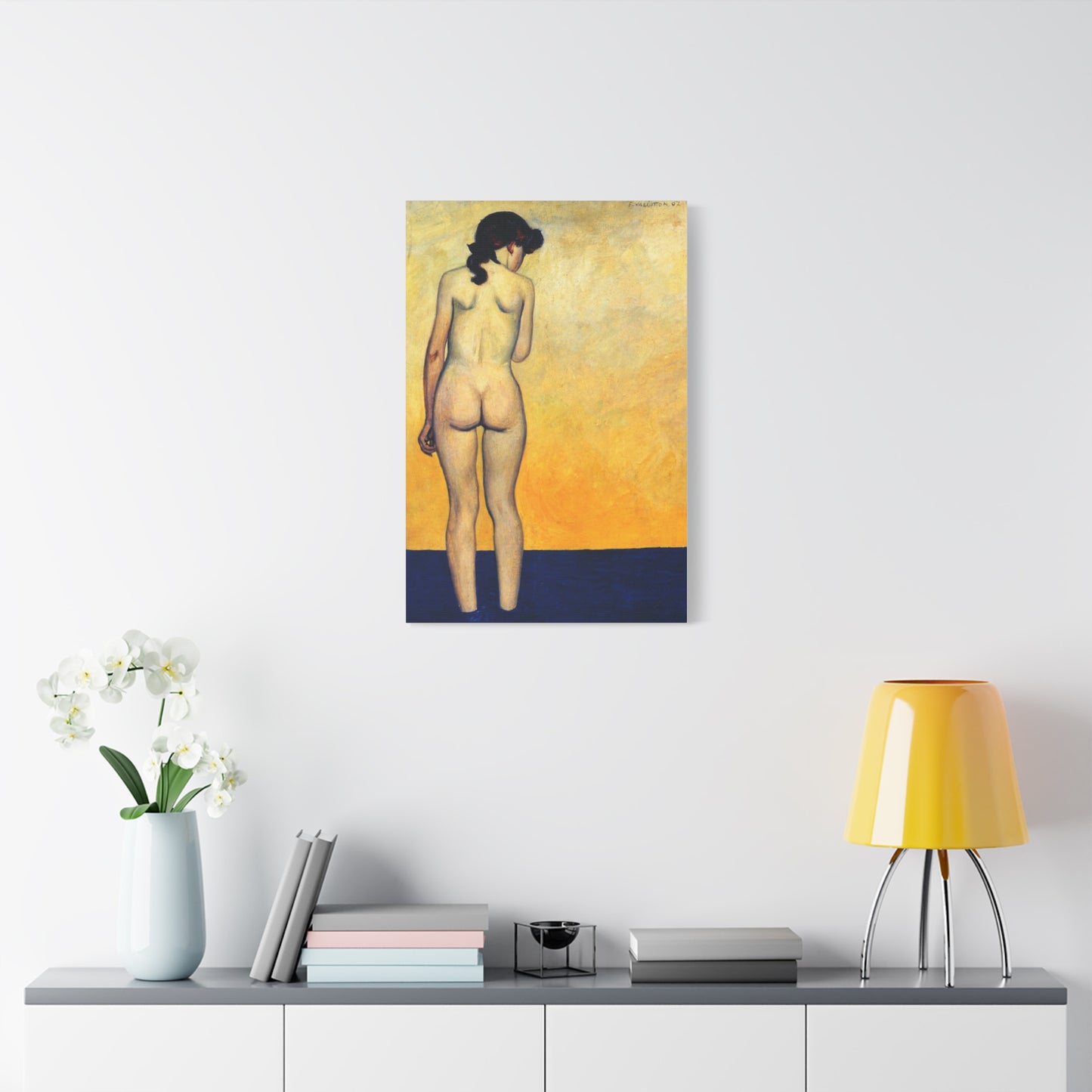 Adolescente entrant dans l'eau by Félix Vallotton  Matte Stretched Wall Art Print