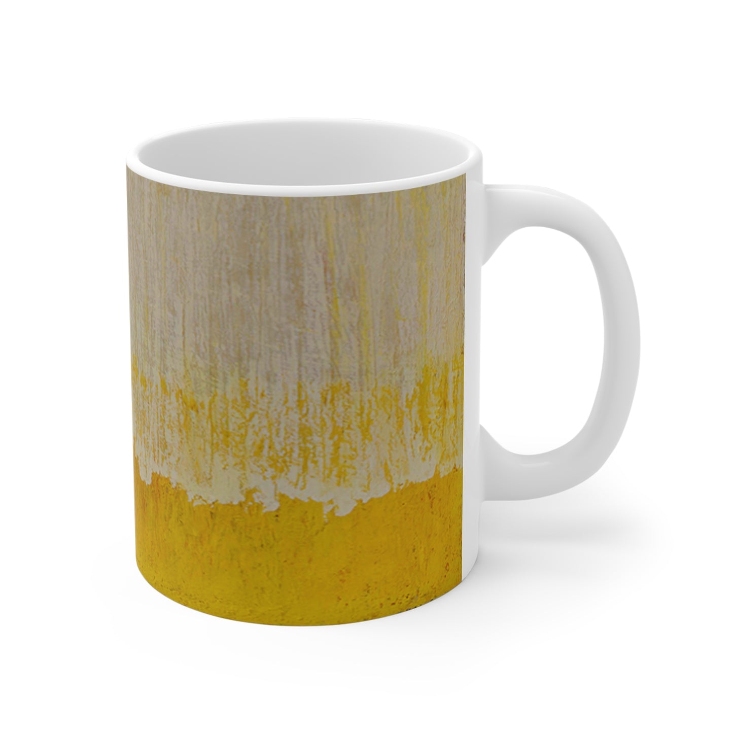 Mug  Abstract Yellow Paint Brushstroke Ceramic Coffee Cup